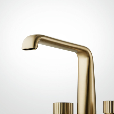 Gold Bathroom Sink Faucet Widespread three Hole 170mm Height