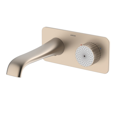 Gold Wall Hung Basin Mixer Faucet 23mm Ceramic Cartridge