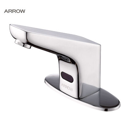 ARROW Brand Modern Electronic Sensor Faucet with Ceramic Valve Core Chrome Plating Deck Mounted for Public Spaces