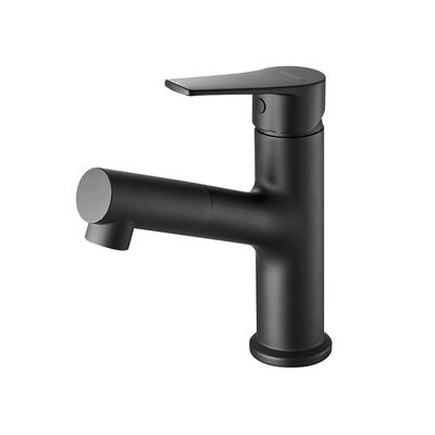 ARROW Modern Matte Black Single Hole Basin Mixer Faucet with Ceramic Valve Core for Bathroom Sink Tap