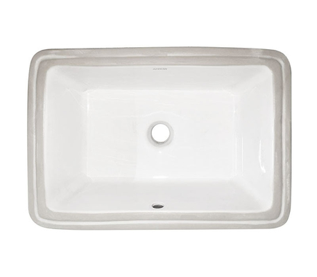 Rectangle WC Under Counter Basin White Ceramics Glazed With overflow
