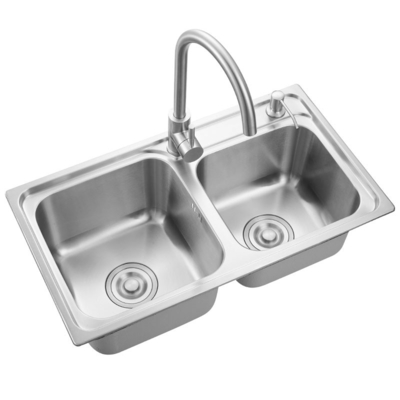 Restaurant Stainless Steel Kitchen Sink Polished Brushed 770×420×210mm