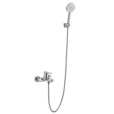 Bathroom Rain Handshower Wall Mounted Hand Shower Faucet Set System Chrome Household
