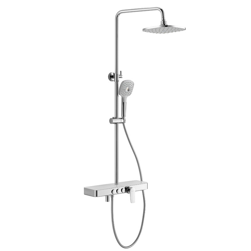 Chrome Plated Brass Shower Set Bathroom With Rainfall Shower Head